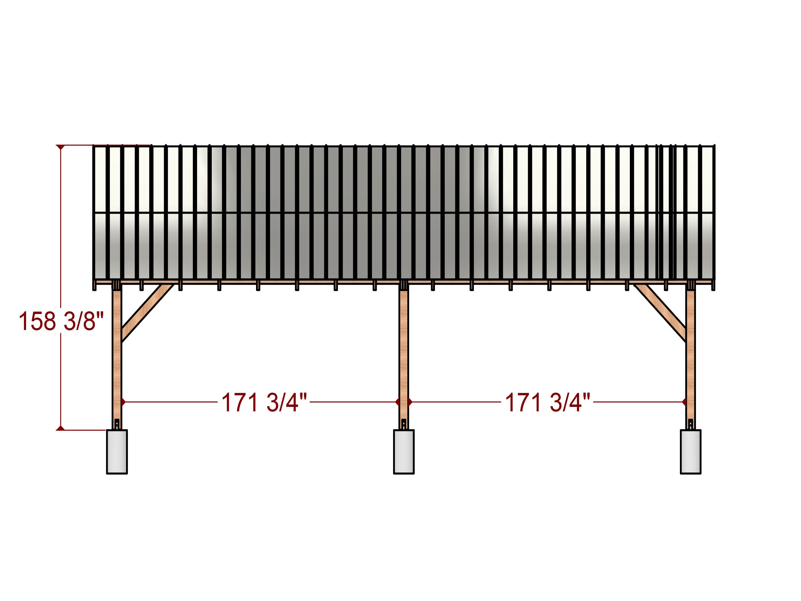 25x30 Gable Pavilion Plan , Carport Plan , Outdoor Pavilion Blueprint