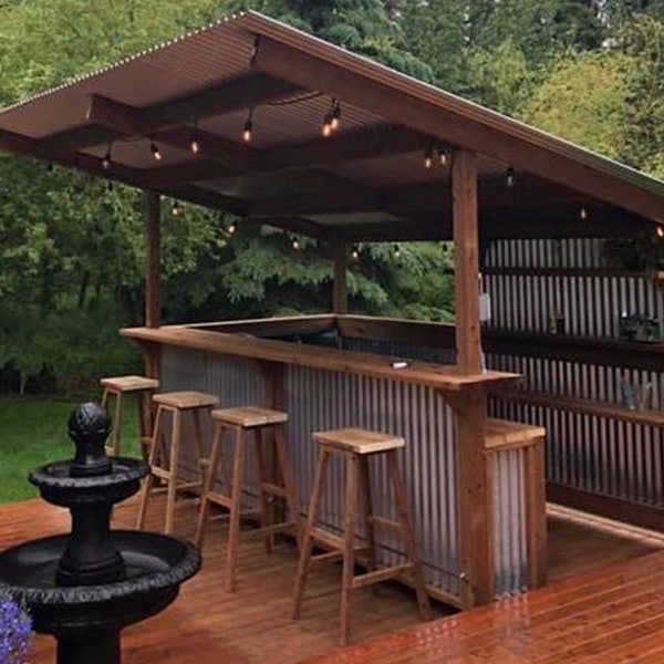 12x14 Backyard bar plans, yardbar plans, outdoor bar plan, diy yardbar, wooden bar plan