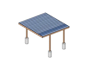 DIY 16x12 Wooden Carport Plan, Single Slope, Cantilever Design (PDF)