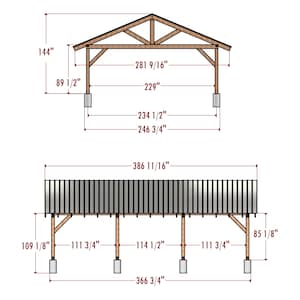Gable Pavilion plans, Backyard Pavilion, Construction Plans, Carport Building Plan, Wooden Gable Pavilion, Wooden Pavilion plan