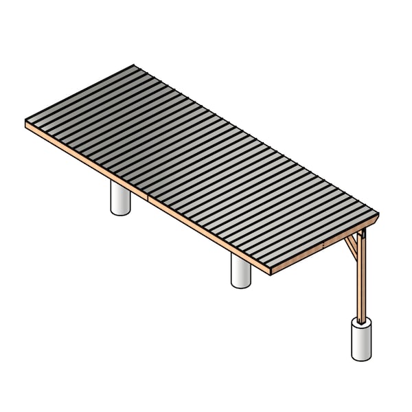 14x27 Lean to house carport plans, attached Patio Build plan