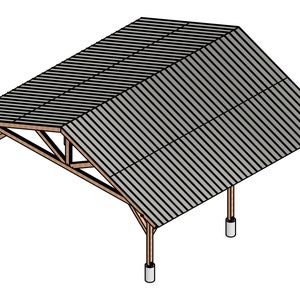 25x25 Gable Pavilion plans, Backyard Pavilion, Construction Plans, Carport Building Plan, Wooden Gable Pavilion, Wooden Pavilion plan