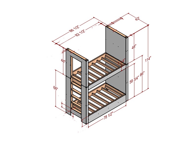 DIY Twin Size Bunk Bed Plans Simple Steps to Build Your Own Etsy