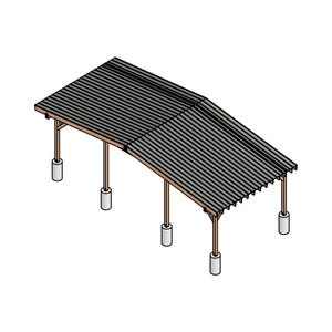34x15 ft Lean To Pergola Plans with Construction Animation | DIY Outdoor Structure Plans | Instant Download PDF