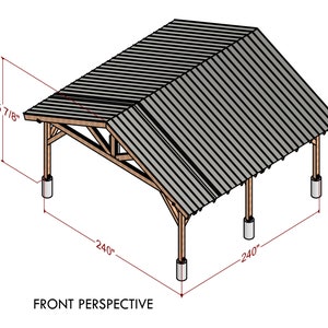 20x20 gevelpaviljoenplannen, achtertuinpaviljoen, bouwplannen, carportbouwplan, houten gevelpaviljoen, houten paviljoenplan