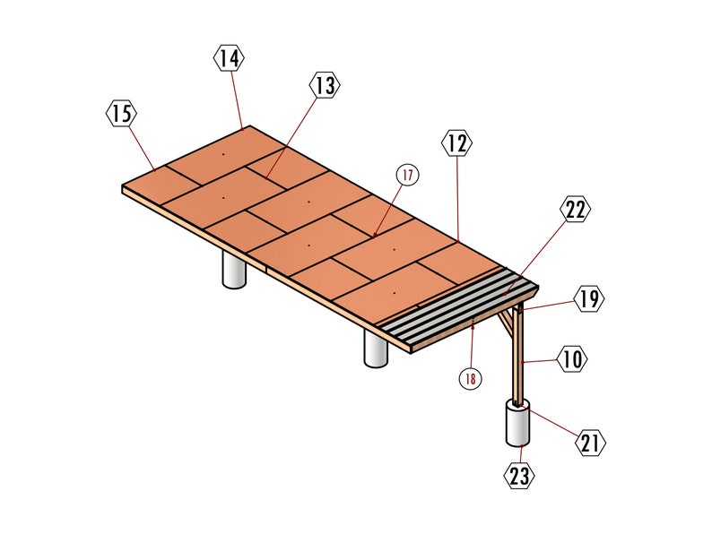 14x27 Lean to House Carport Plans, Attached Patio Build Plan - Etsy