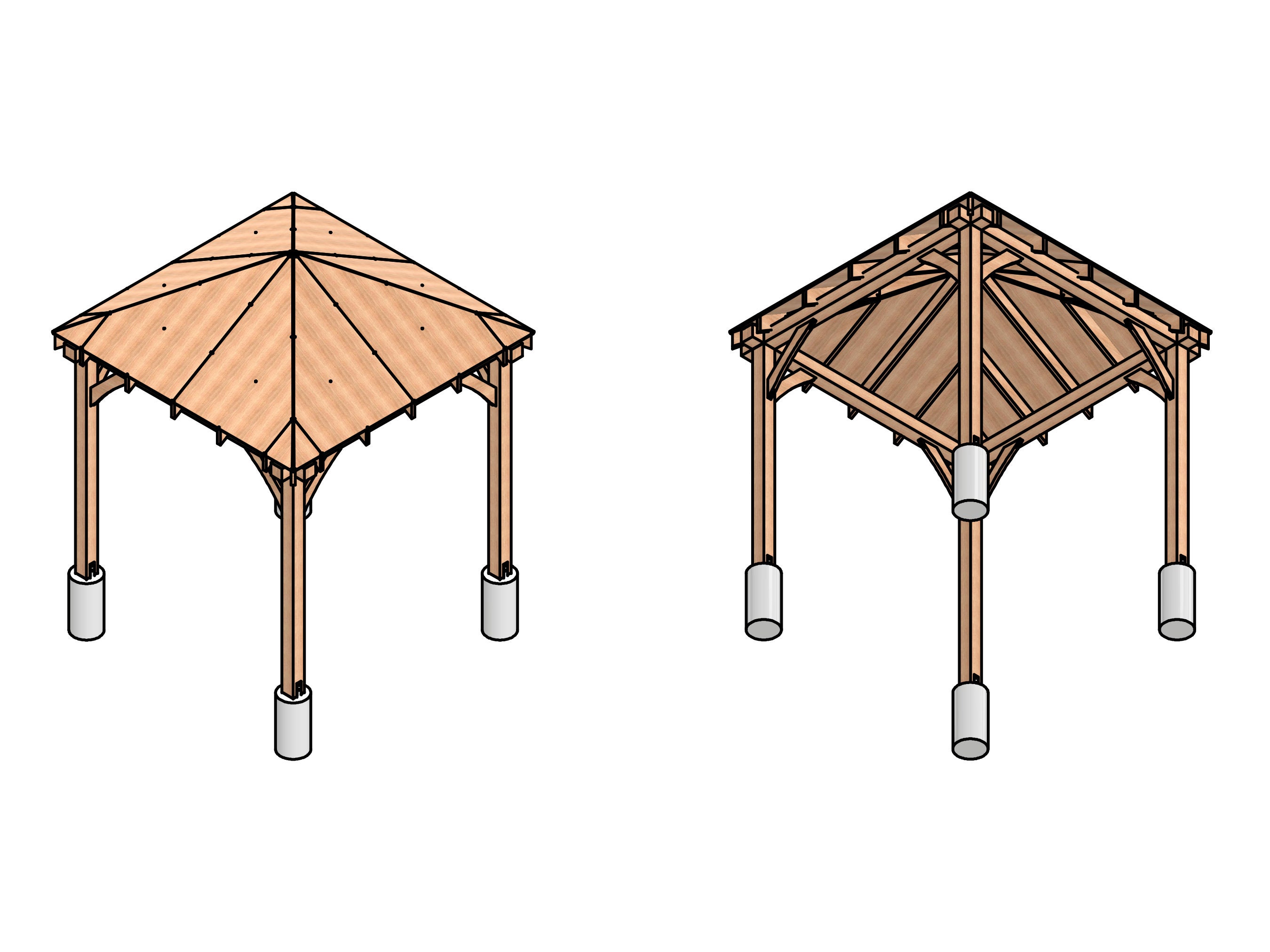 10x10 Gazebo Plan, 10x10 Camellia Plan, 10x10 Veranda Plan, 10x10