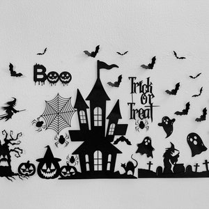 Halloween Decor: Spooky House, Ghosts, Bats Wall Decals