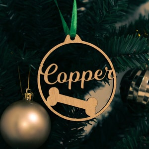PERSONALISED Dog CHRISTMAS Tree DECORATION | Custom Baubles Set | Dog Gift | Christmas Heart Bauble | Personalised Hanging Ornament