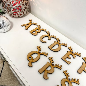 Wooden Christmas Alphabet Antler: DIY Tree Decor Letters