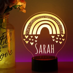 Personalised Kids Rainbow Lamp | Led Night Light | Baby Gift |  Nursery Name Sign |  | Birthday Gift | Personalised baby gift | Newborn Gift