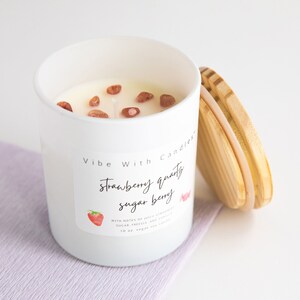 Strawberry Quartz Sugar Berry Crystal Candle