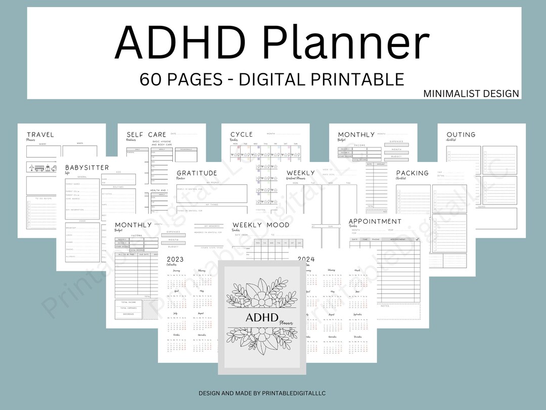 ADHD Digital Planner Printable - Etsy UK
