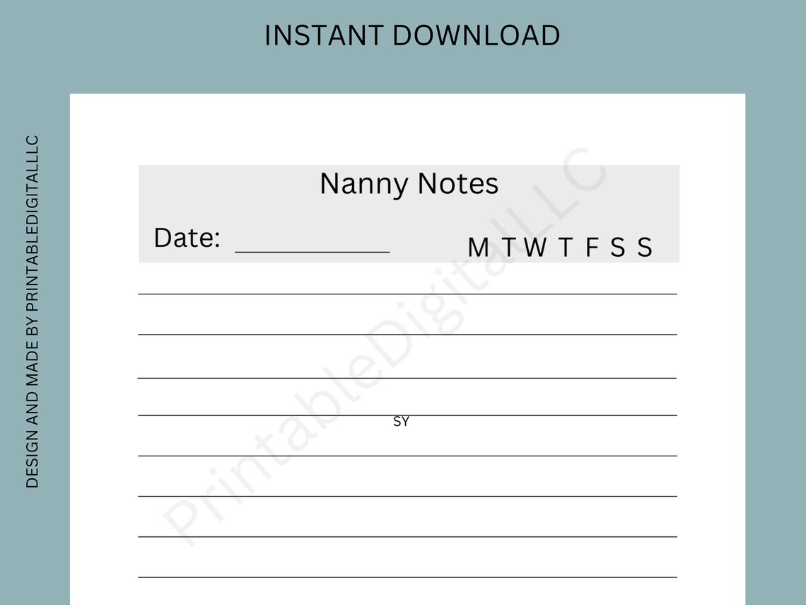 Nanny Binder Checklist Printable Childcare Log Nanny Planner - Etsy
