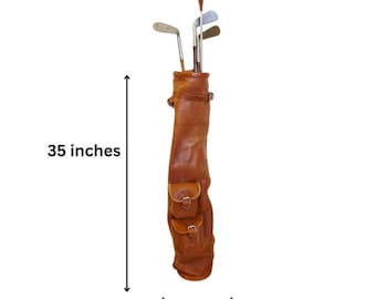 Handmade Buffalo Leather Golf Bag – Vintage Sunday Style | Personalised Golf Gift for Him