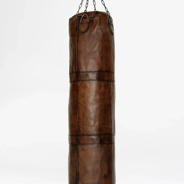 Retro vintage leather punching bag handmade boxing bag, Unique Gift