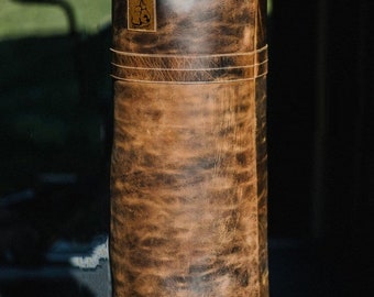 Vintage Leather Boxing Sand Bag – Tanned Cowhide Punching Bag for Home Gym & MMA Training