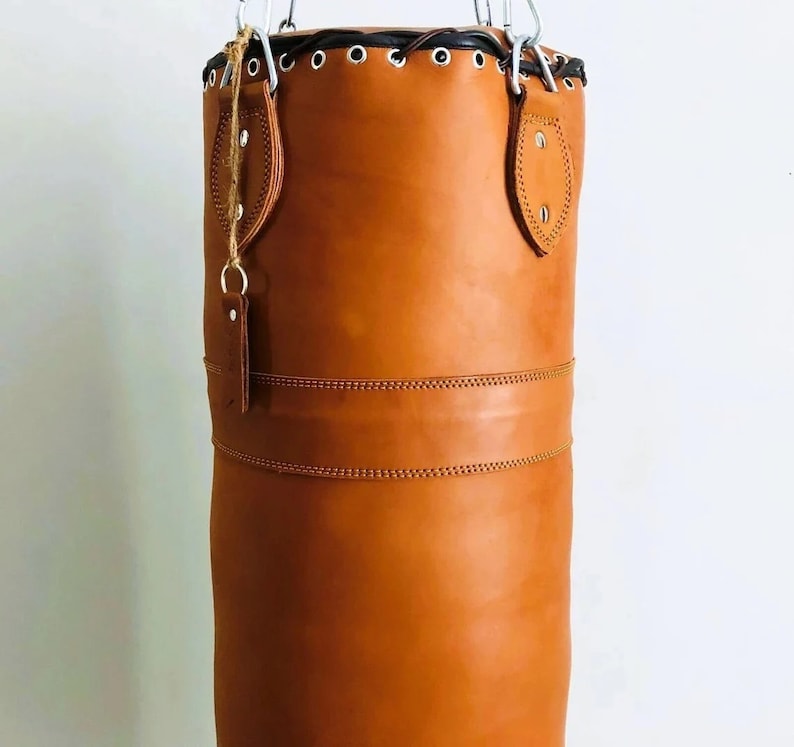 Vintage Training Leather Punching Bag With Retro Style Boxing Etsy UK