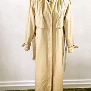 Vintage Tan Trench Coat Size M, Belted Raincoat, Zip Out Wool Lining, Quiet Luxury Jacket, Old Money Aesthetic, Classic Retro Outerwear,Chic