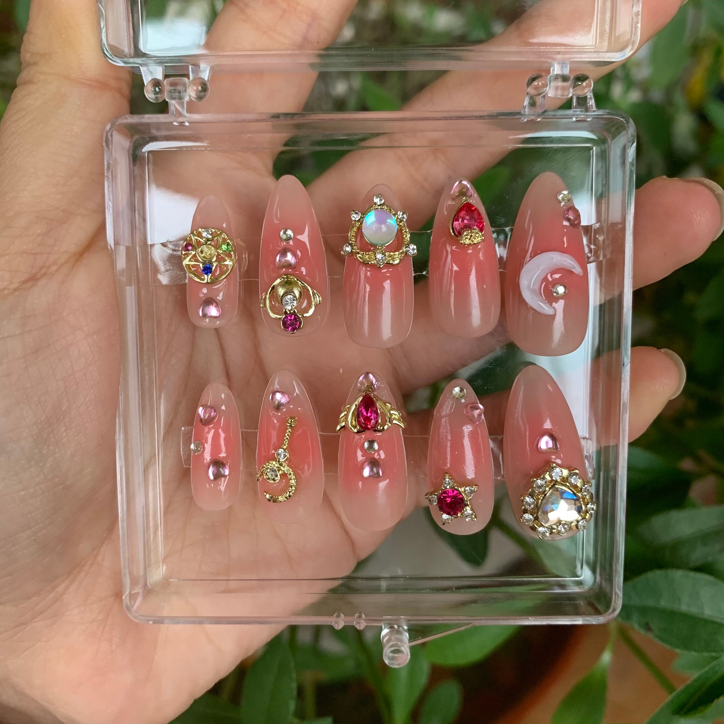 Y2k Pink Nails - Etsy