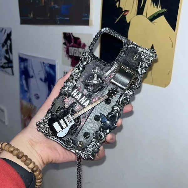 Gothic Dark with Guitar Decoden Phone Case | Gift For Her | Phone Case For iPhone, Samsung and Android