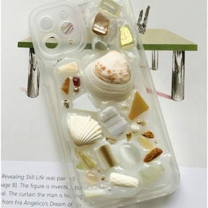 Handmade Shell and Stone Decoden Phone Case | Gift For Her | Phone Case For Android, Samsung and iPhone