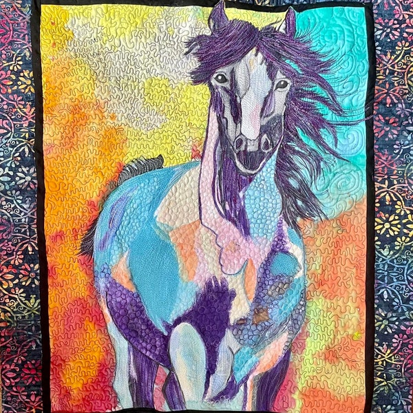 My Painted Pony art quilt
