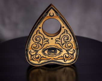 Planchette made from ethically sourced wood, witch, spirit board, hand carved