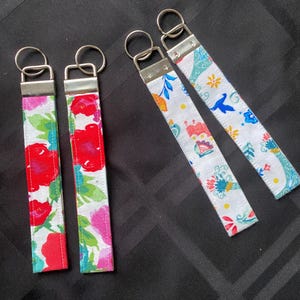 pioneer woman fabric key wristlet key fob