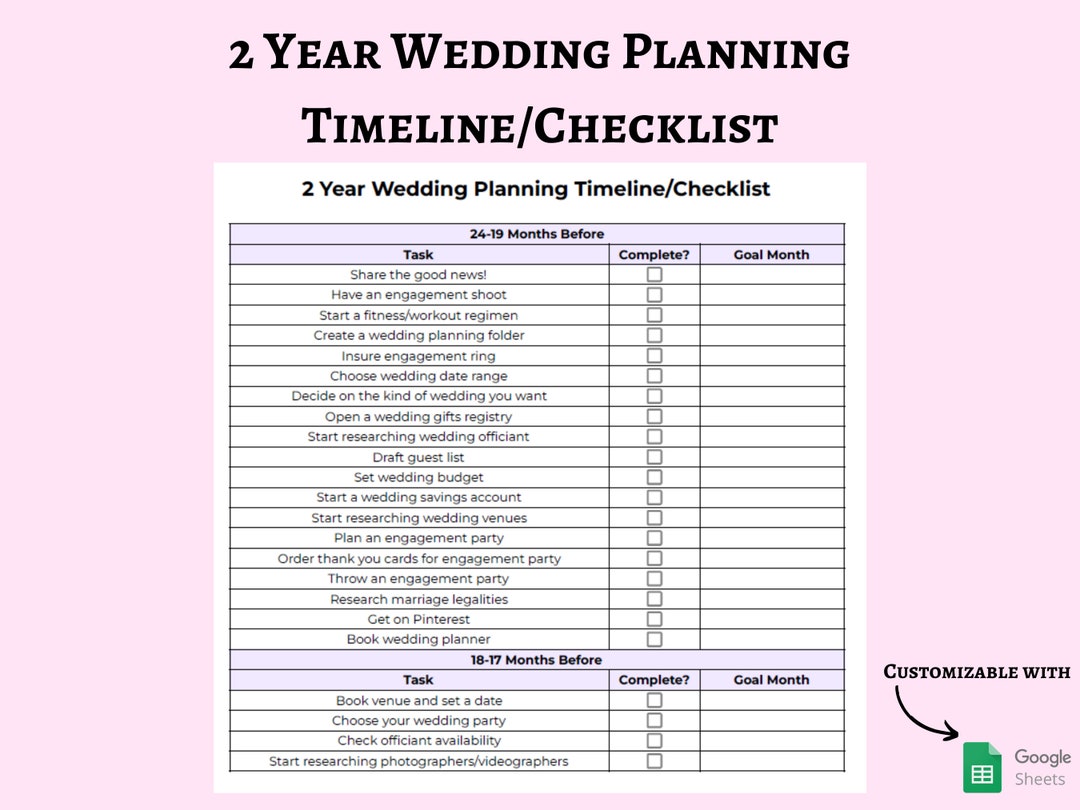 2024 Wedding Planning Timeline and Checklist