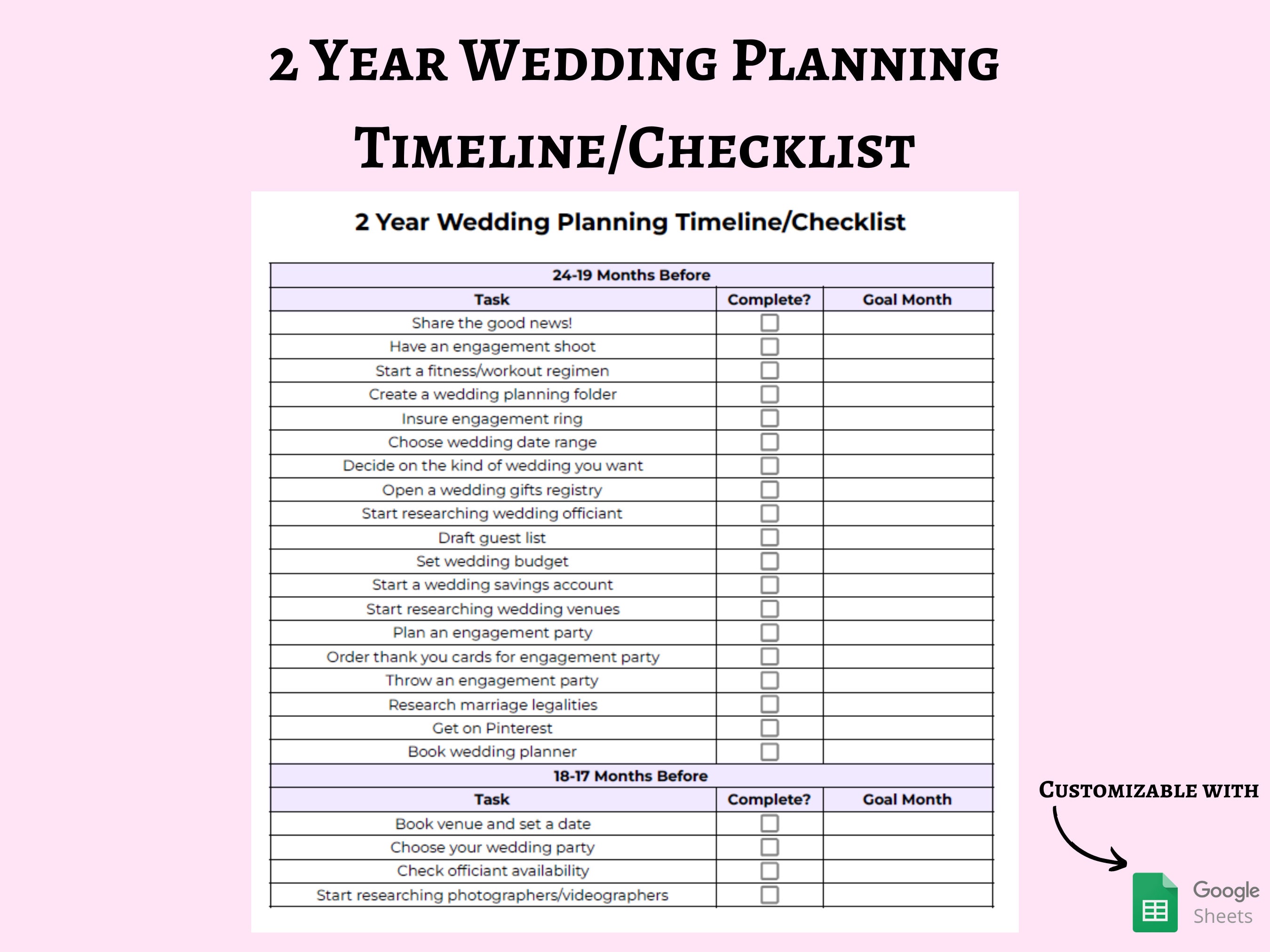 Wedding Planning Checklist