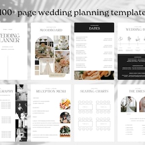100+ Page Minimalist Wedding Planning Template | Wedding Planner Printable Download | Wedding Planning Checklist | Wedding Itinerary