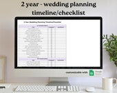 2 Year Wedding Planning Timeline | Ultimate 24 Month Wedding Planning Checklist | Wedding Planning Google Sheets Spreadsheet