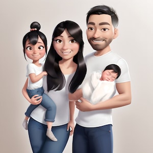 Pixar Style Portrait vom Foto, Digital oder gedrucktes benutzerdefiniertes Porträt, Werden Sie Pixar-Charakter, Haustierporträt, Cartoon-Porträt vom Foto, Geschenk
