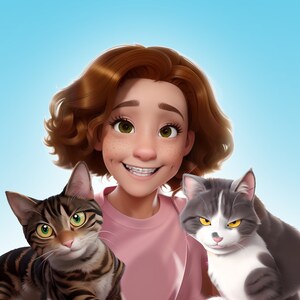 Ritratto di cartone animato, ritratto in stile Pixar da foto, ritratto personalizzato digitale o stampato, ritratto di animale domestico, regalo, ritratto di famiglia, idea ritratto
