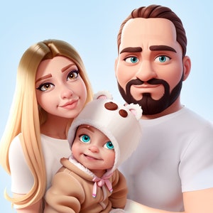 Pixar Style Portrait from photo, Digital or Printed Custom portrait, Become Pixar character, pet portrait, Cartoon portrait from photo, gift