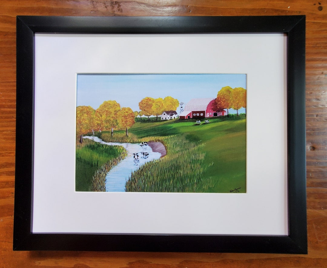 Creekside Farm Art Print of Original Acrylic Painting Etsy
