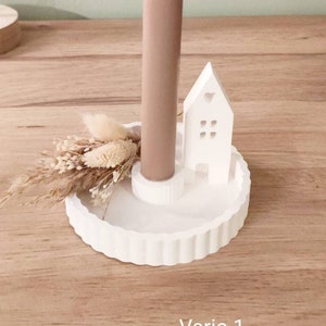 Candle holder / candlestick / stick candle holder / stick candle / handmade / white / Raysin