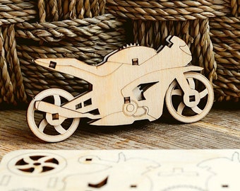 Personalized Motorcycle Gift for Man Custom Christmas Holidays Gifts for Him Men Biker Boyfriend Wooden 3D Motorbike Model Puzzle for Boys