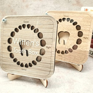 Caja de dientes de bebé de recuerdo personalizada, caja de madera de hadas con dientes perdidos grabados personalizados, regalo de baby shower, caja de memoria para niños para recién nacidos, regalo para nueva mamá