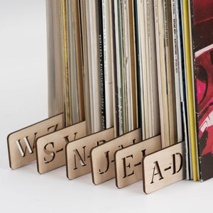 Vinyl Record Dividers Separators LP Collection Organizer Alphabetic Storage Accessories Handmade Gift For Him Vinyl Lover Men Man Boyfriend SET OF 6