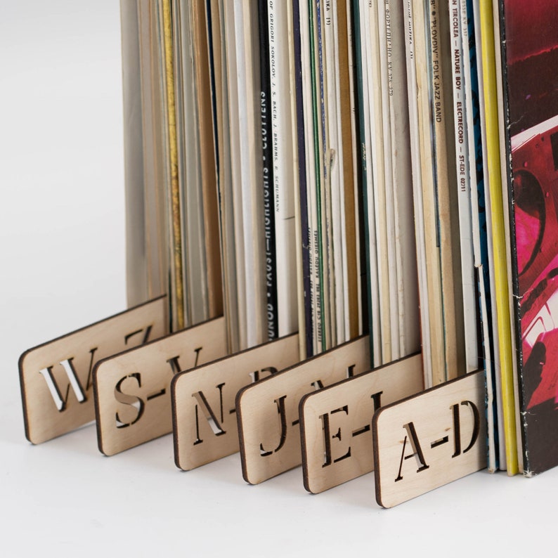 Vinyl Record Dividers Separators LP Collection Organizer Alphabetic Storage Accessories Handmade Gift For Him Vinyl Lover Men Man Boyfriend image 2