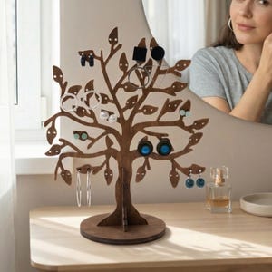 Personalised Jewellery Tree Organizer – Jewelry Holder Gift for Her – Earring Holder – Jewellery Stand – Christmas Gifts for Women or Wife