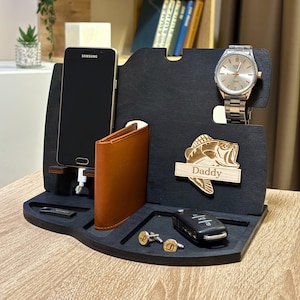 Personalisiertes Jubiläumsgeschenk für ihn Telefon-Dockingstation, einzigartige Weihnachtsgeschenkidee für Mann-Handy-Ladestation Geschenk-Geburtstags- Freund