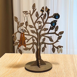 Personalised Jewellery Tree Organizer Gift for Women, Dangle Stud Earring Holder Display Jewelry Stand Birthday Gift for Her Girlfriend Wife