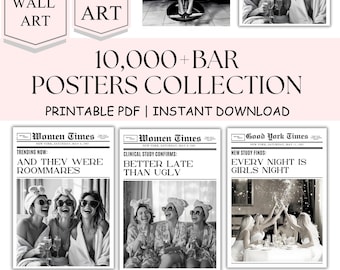 Grande PACCHETTO DI 10.000 POSTER DA BAR, Stampe da parete stampabili, Stampe massimaliste, Stampe da galleria di bar, Stampe da parete della galleria, Set di gallerie eclettiche, Arte stampabile