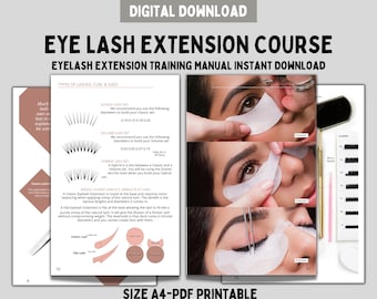 Manual de entrenamiento de extensiones de pestañas Descarga instantánea