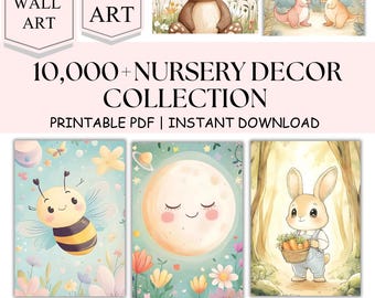 Decorazioni per la cameretta dei bambini, decorazioni murali per la cameretta dei bambini, stampe per decorazioni per la cameretta dei bambini, decorazioni per la cameretta dei bambini con animali Boho, download digitale stampabile istantaneo, stampe per la sala giochi