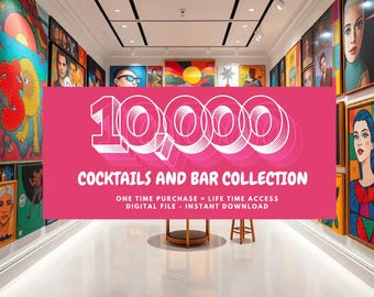 10000 COCKTAIL MEGA BUNDLE, Poster di cocktail, Poster di drink retrò, Grande parete minimalista, Bar Art Decor, Aperol, Digitale, scaricabile, arti
