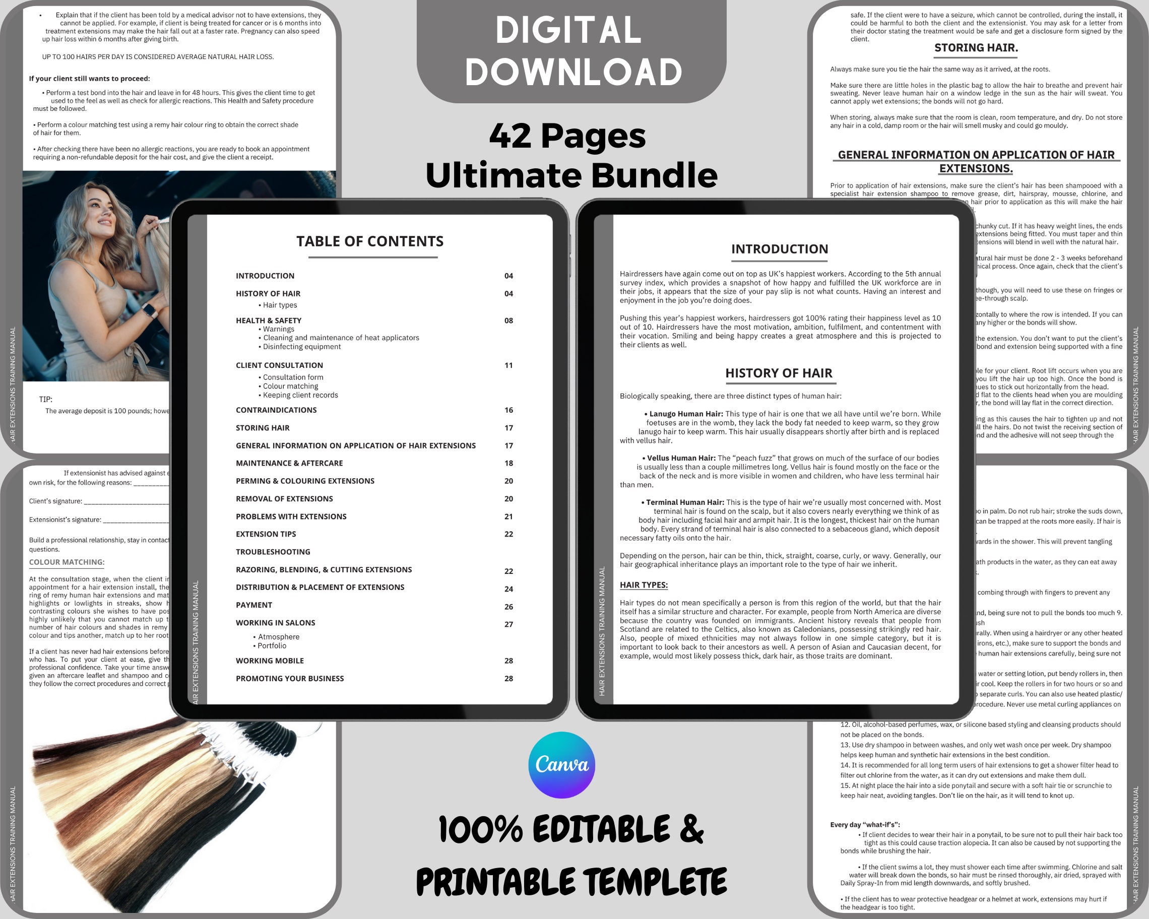 Hair Extensions Training Manual, All Systems, Methods & Techniques